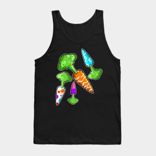 Carrots Colored Like Easter Eggs. Funny Easter Tank Top